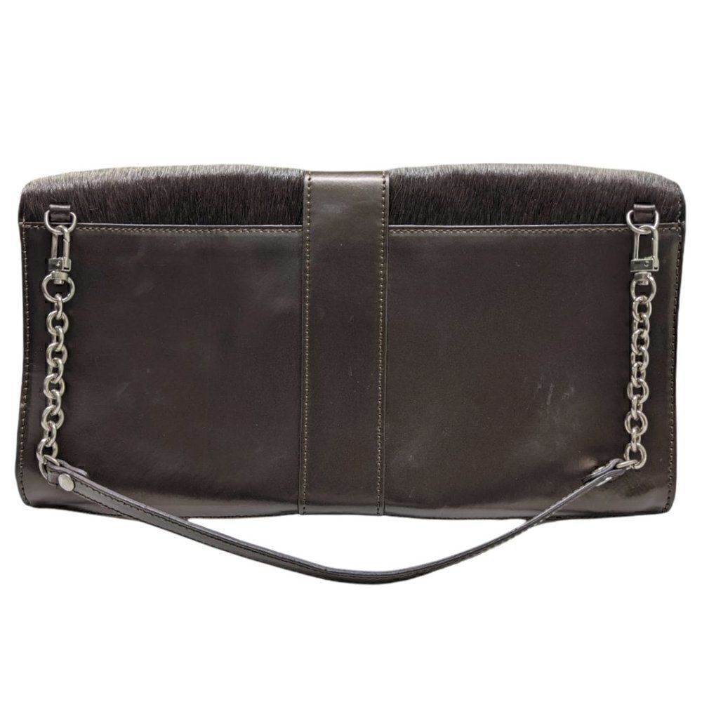 Plinio Visona’s Women's Italian Spazzolatto and Hair Calf Sleek Brown Clutch Bag - Picture 2 of 7